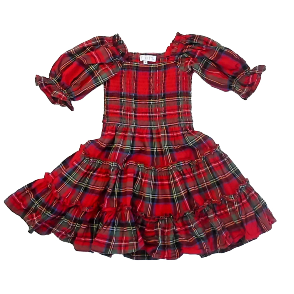 Ivy City Girls Red Plaid Dress size: 3T